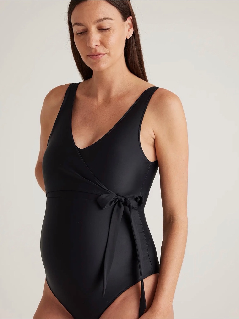 Quince Italian Maternity Wrap One-Piece Swimsuit